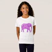 T-Shirt Eléphant fleur - améthyste violet (Devant entier)