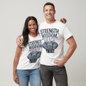 T-shirt Eléphant 'Force, Sagesse, Grace' Art (Unisexe)