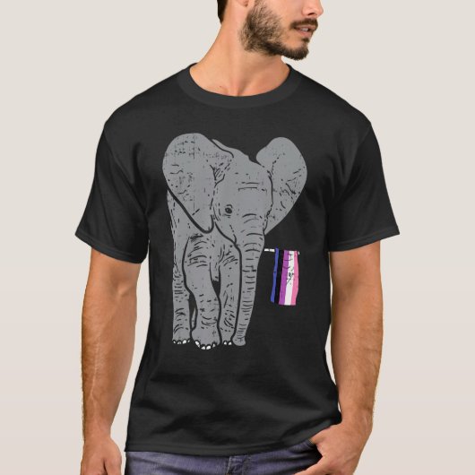 T-shirt Elephant Genderfluide Flag Pride Non Binary Lgbtq (Devant)