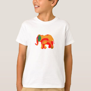 T-shirt éléphant géométrique coloré