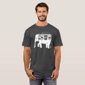 T-shirt Éléphant Ghetto Blaster rétro (Devant entier)