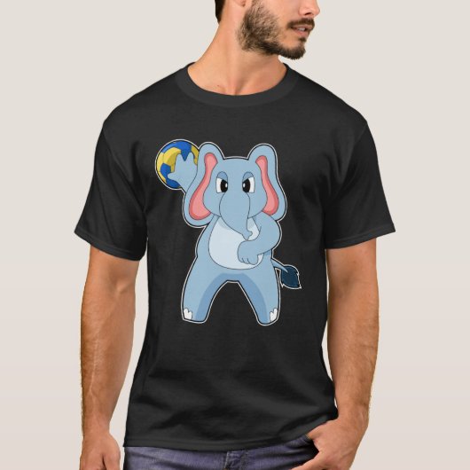 T-shirt Elephant Handball player Handball Sports (Devant)