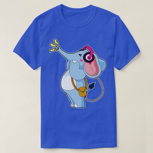 T-shirt Elephant Headphone Music 1 (Design devant)