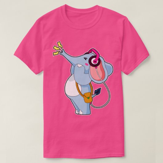 T-shirt Elephant Headphone Music 2 (Design devant)