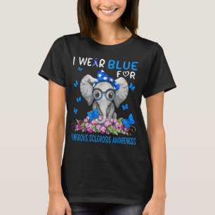 T-shirt Elephant Je Porte Du Bleu Pour La Sclérose Tubereu