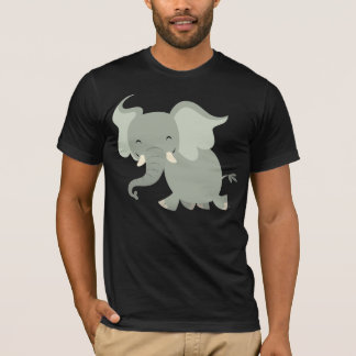 T-shirt éléphant joyeux en caricature