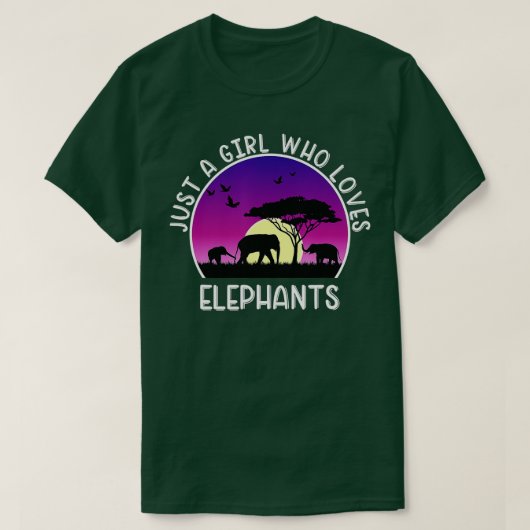 T-shirt Elephant Juste Une Fille Qui Aime Les Éléphants (Design devant)