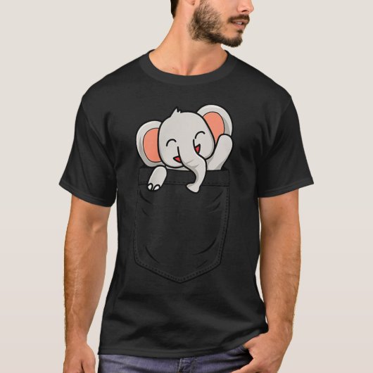 T-shirt Elephant Lovers Cute Funny Elephant In Cket  (Devant)