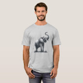 T-shirt Eléphant majestueux avec tronc élevé (Devant entier)