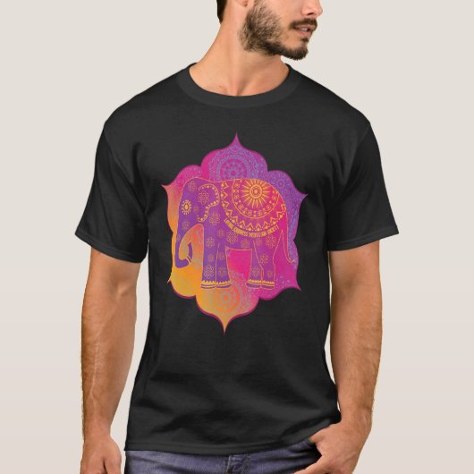 T-shirt Elephant Mandala Mindfulness Loving Kindness Medit (Devant)