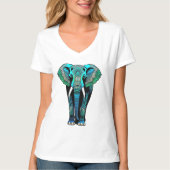 T-shirt Eléphant Mandala Silhouette (Devant)