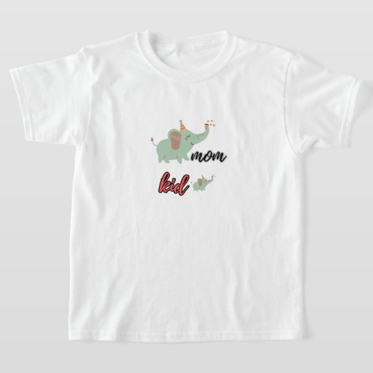T-shirt éléphant mère et son bébé (Poser)