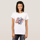 T-shirt Éléphant Mignon 7ème Anniversaire (Devant entier)