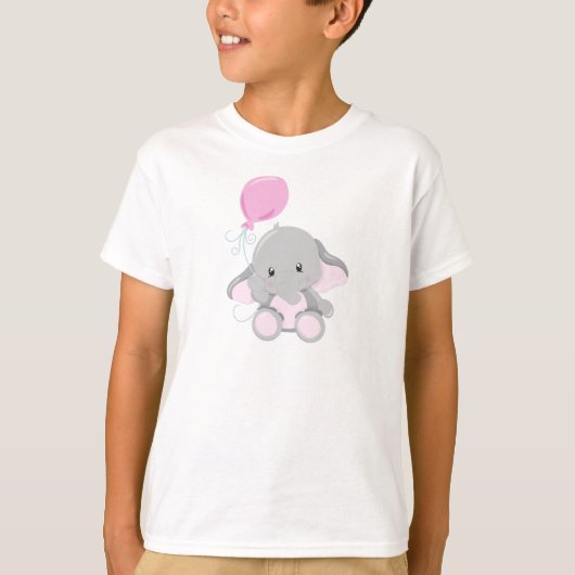 T-shirt Eléphant mignon, Eléphant Avec Ballons (Devant)