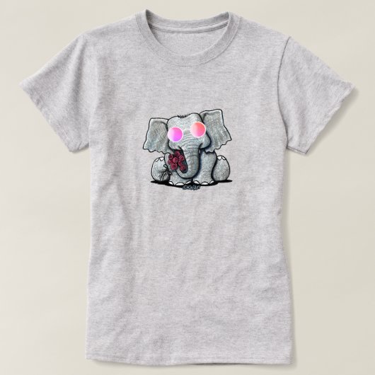 T-Shirt éléphant mignon KiniArt (Design devant)