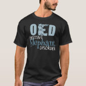 T-shirt Eléphant mignon observé foncé (Devant)