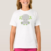 T-shirt Eléphant mignon, petit éléphant - gris vert (Devant)