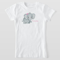 Eléphant mignon rose Nom de la mâchoire Enfants Fi
