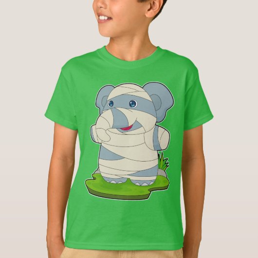 T-shirt Éléphant Mummy d'Halloween (Devant)
