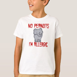 T-shirt Elephant NO Peanuts Je suis Allergique