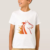 T-shirt Éléphant Noir & Cheval Rouge (Devant)