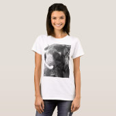 T-shirt Éléphant noir et blanc (Devant entier)