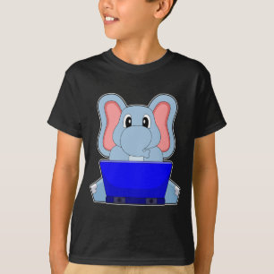 T-shirt Éléphant Ordinateur