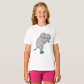 T-shirt Elephant Patinage sur glace Patins sur glace (Devant entier)