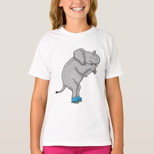 T-shirt Elephant Patinage sur glace Patins sur glace (Devant)