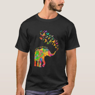 T-shirt Eléphant Pièces Papillon Puzzles Sensibilisation s