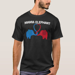T-shirt Elephant Pour Les Femmes Maman Parc Sauvage Animal