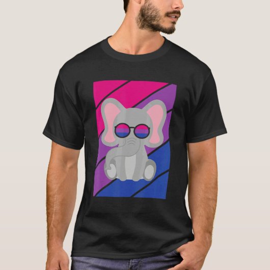 T-shirt Elephant Pride Bisexual Flag LGBTQ Proud Ally Prid (Devant)