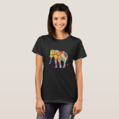 T-shirt Eléphant psychédélique multicolore (Devant entier)