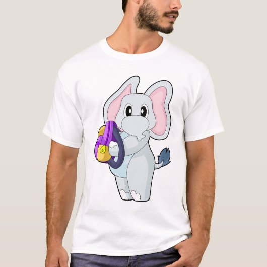 T-shirt Elephant Pupil Backpack School (Devant)