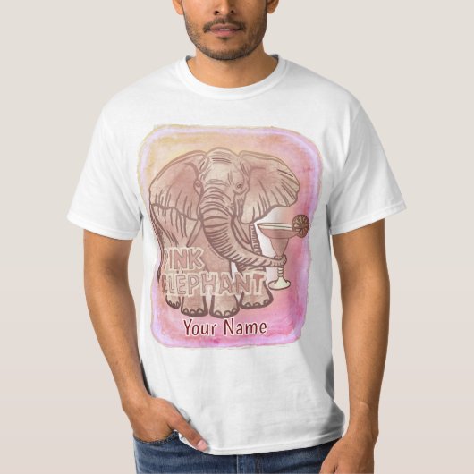 T-shirt Eléphant rose (Devant)