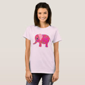 T-shirt Elephant rose floral Neon bleu Raglan Toddler Tee (Devant entier)