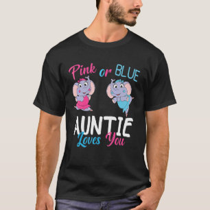T-shirt Eléphant Rose Ou Bleu Tante Aime Votre Bébé Genre