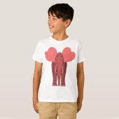 T-shirt Eléphant rose romantique (Devant entier)