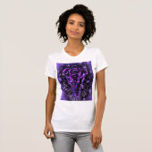 T-shirt Eléphant Rose Violet Marchant À Galaxy (Devant entier)