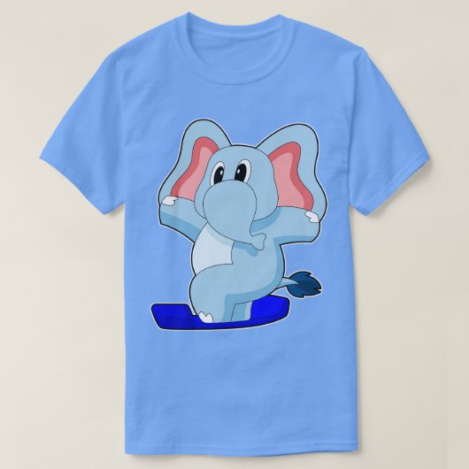 T-shirt Eléphant Snowboard Sports d'hiver (Design devant)