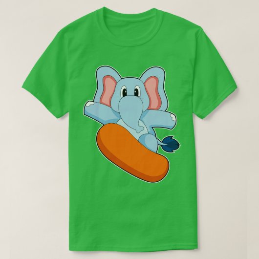 T-shirt Elephant Snowboard Sports d'hiver 2 (Design devant)