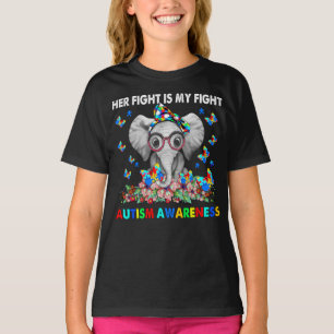 T-shirt Elephant Son Combat Est Ma Sensibilisation sur l'a