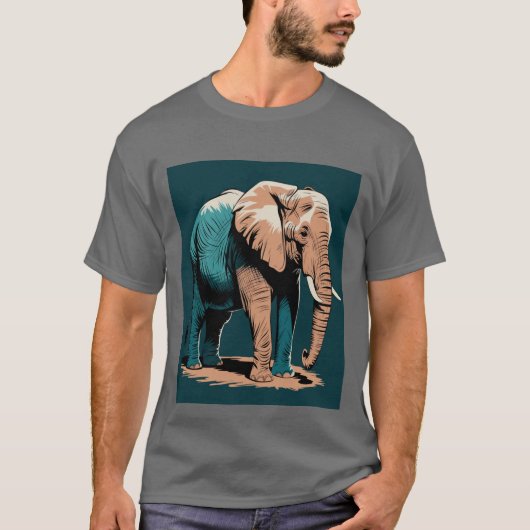 T-shirt Eléphant stylisé (Devant)