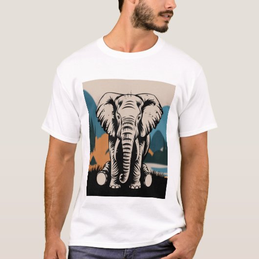 T-shirt Eléphant stylisé (Devant)