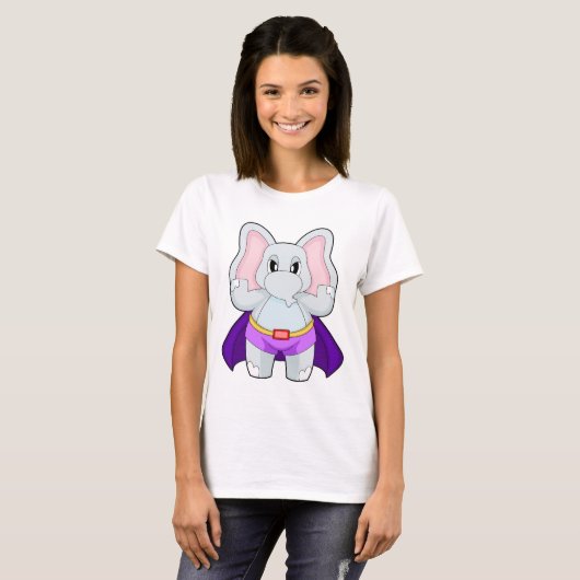 T-shirt Elephant Superhero Cape (Devant entier)