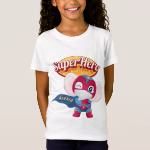 T-Shirt 🦸 ‍ ♀️ Elephant Superhero Nom personnalis