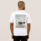 T-shirt Eléphant sur la plage (Dos entier)