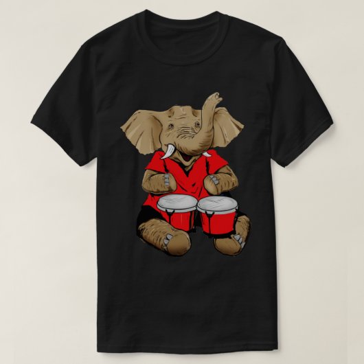 T-shirt Eléphant sur les bongos (Design devant)