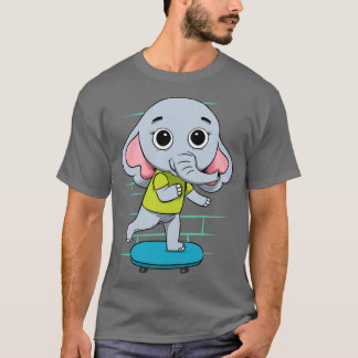 T-shirt Elephant Sur Patinage