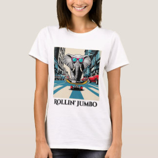 T-shirt Eléphant sur un skateboard
